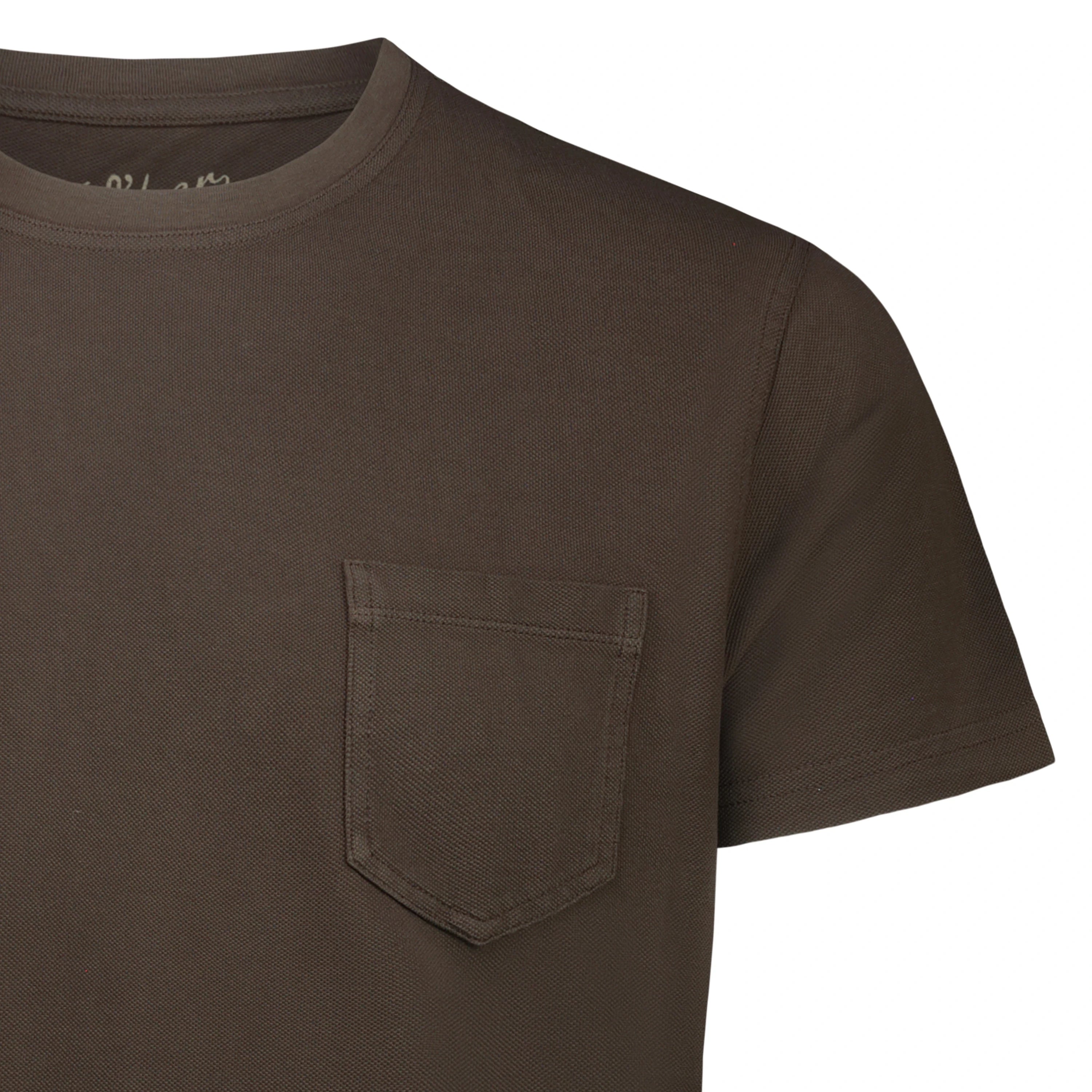 T-shirt Orchard in Piquet con Taschino (Dark Brown)