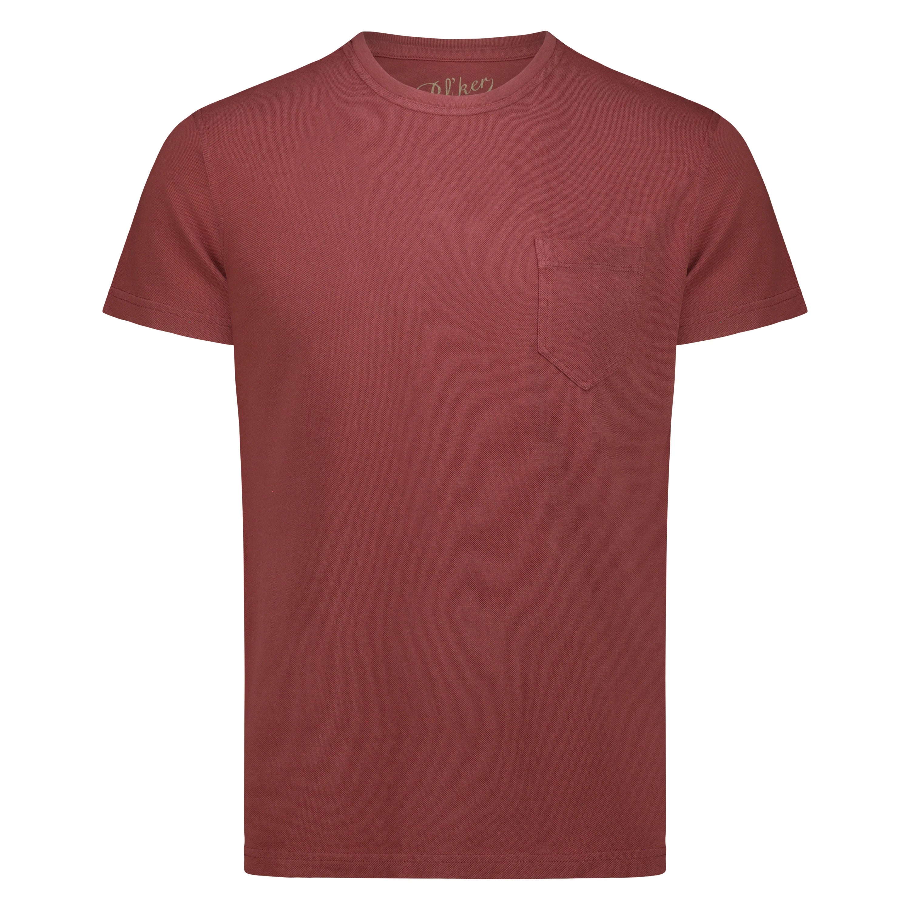 T-shirt Orchard in Piquet con Taschino (Faded Red)