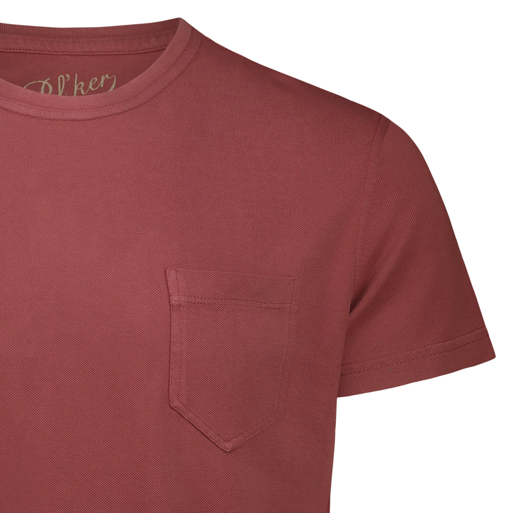 T-shirt Orchard in Piquet con Taschino (Faded Red)