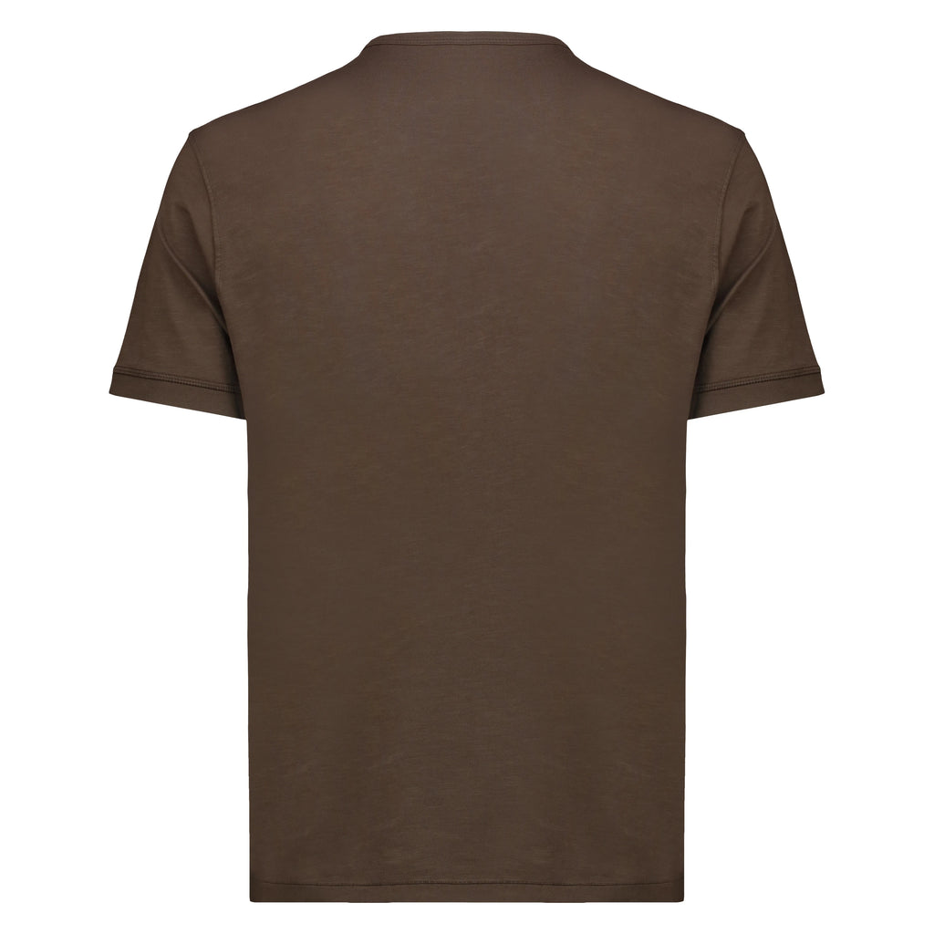 T-shirt Chester Lake Champlain in Jersey Fiammato (Dark Brown)