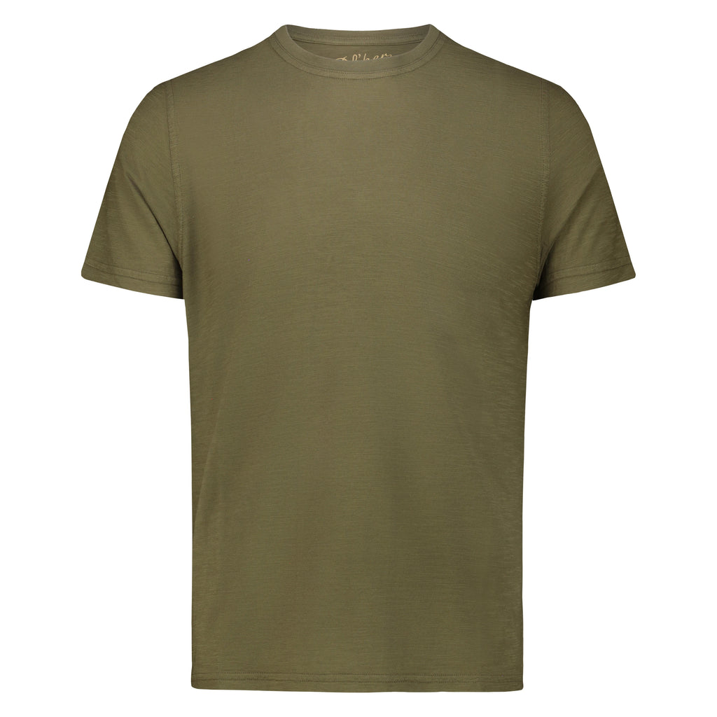 T-Shirt Casco Bay in Jersey Fiammato (Military Green)