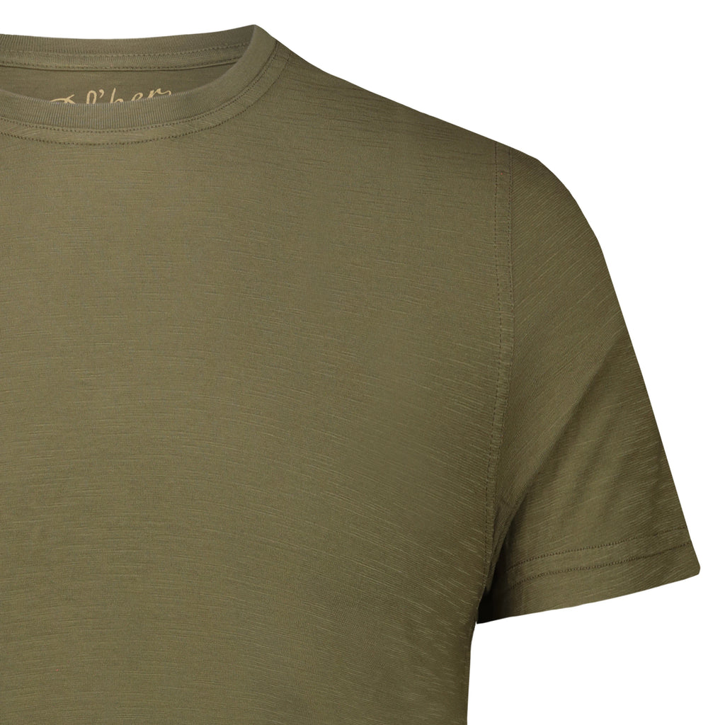 T-Shirt Casco Bay in Jersey Fiammato (Military Green)
