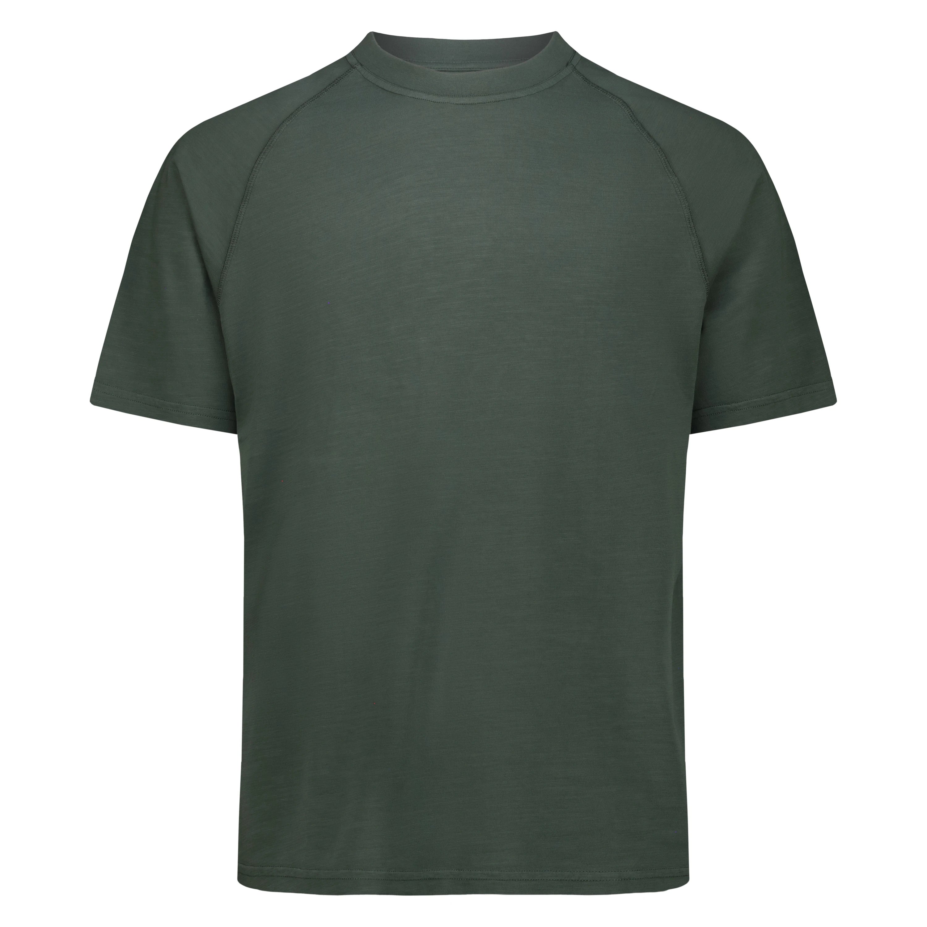 T-Shirt Raglan Brooklyn in Jersey Fiammato (Green)