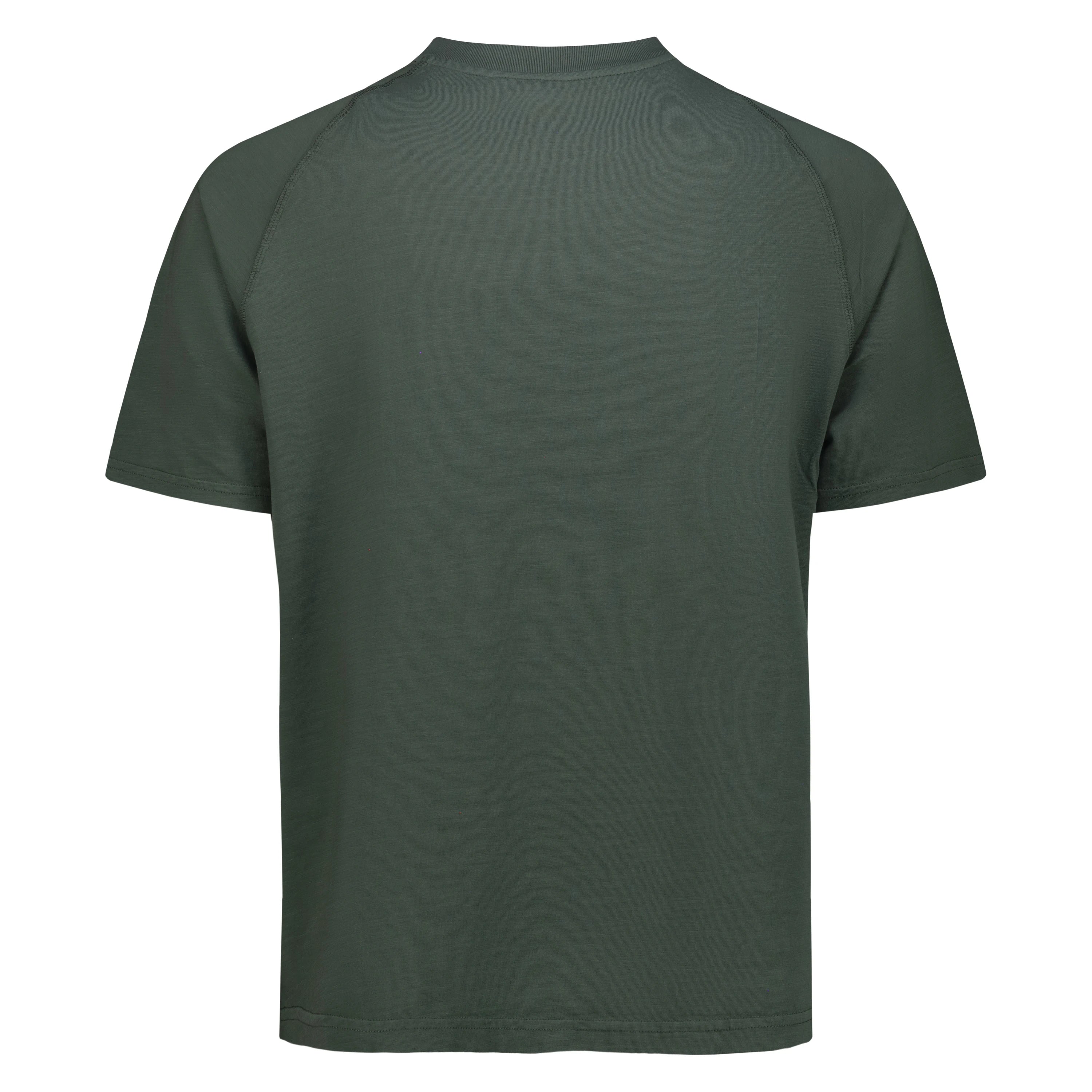 T-Shirt Raglan Brooklyn in Jersey Fiammato (Green)