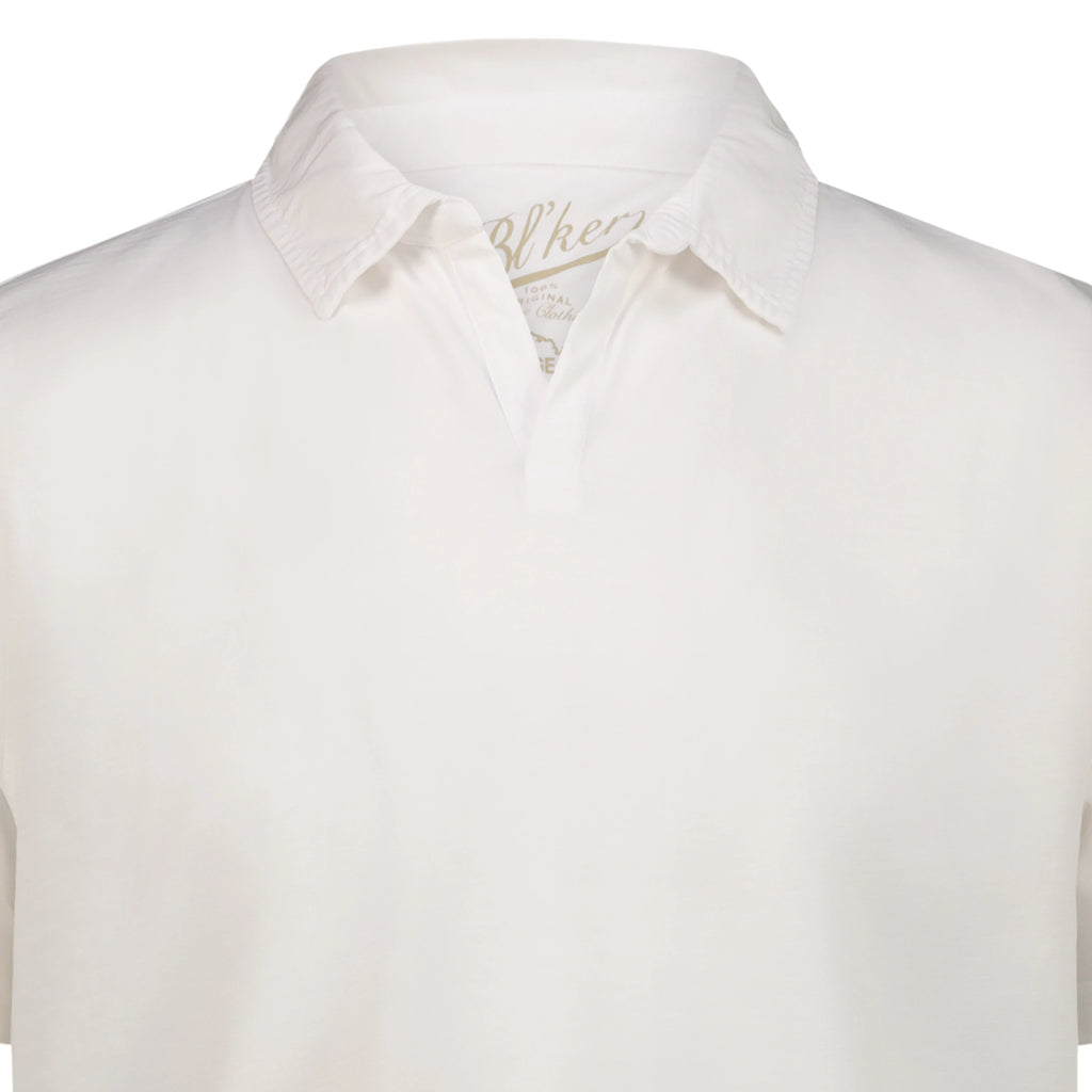 Polo Skipper Long Island in Jersey Fiammato (White)
