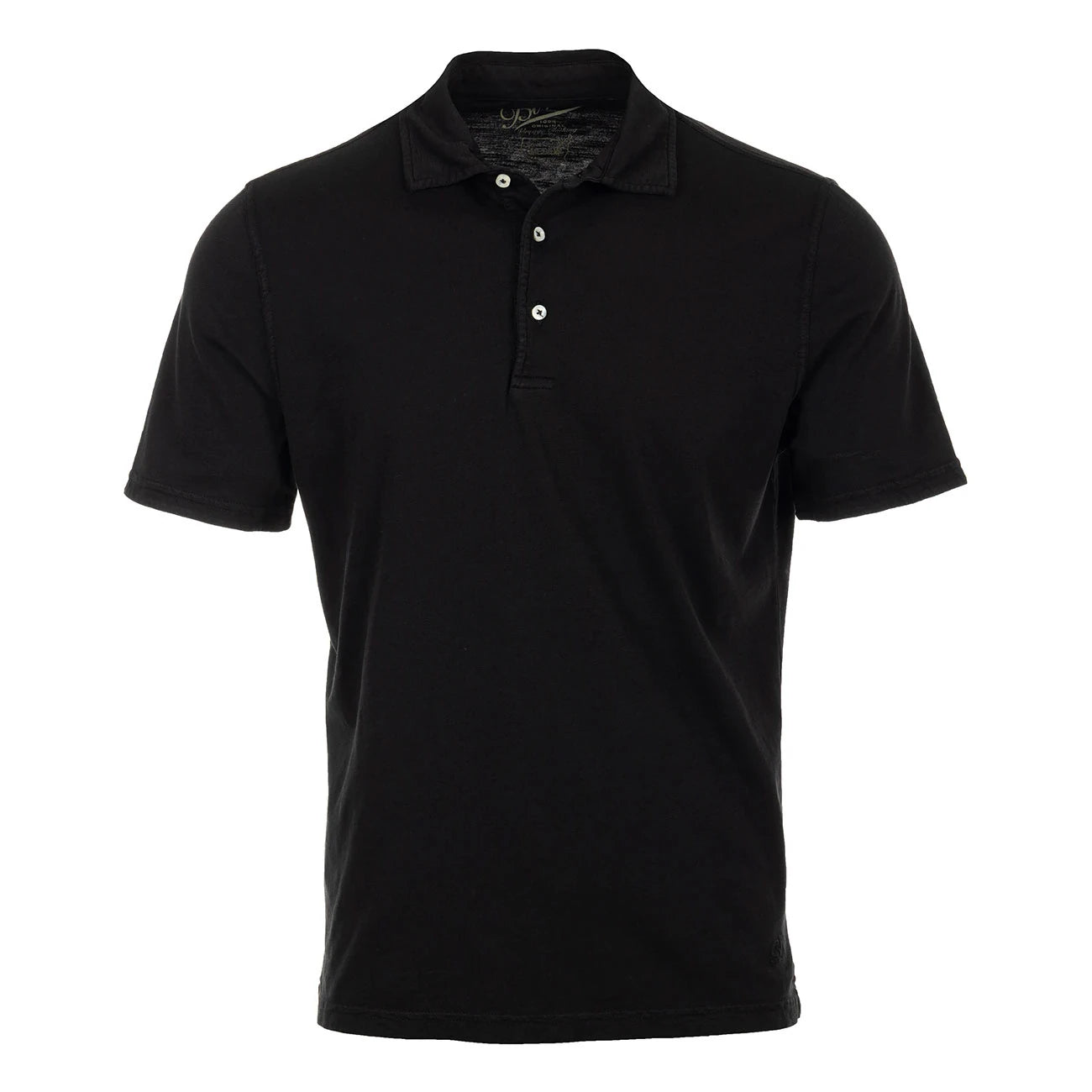 Polo Staten Island in Jersey Fiammato (Black)