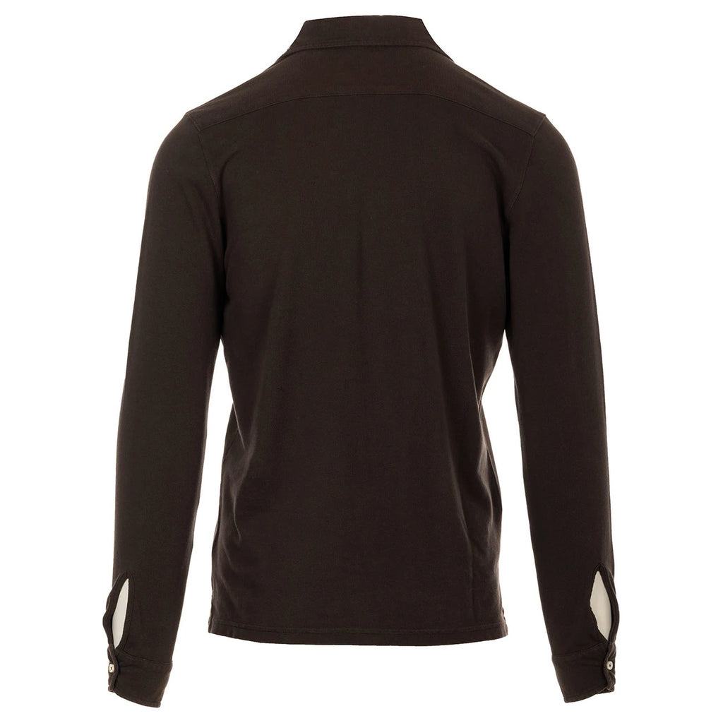 Camicia Portland in Piquet (Dark Brown)