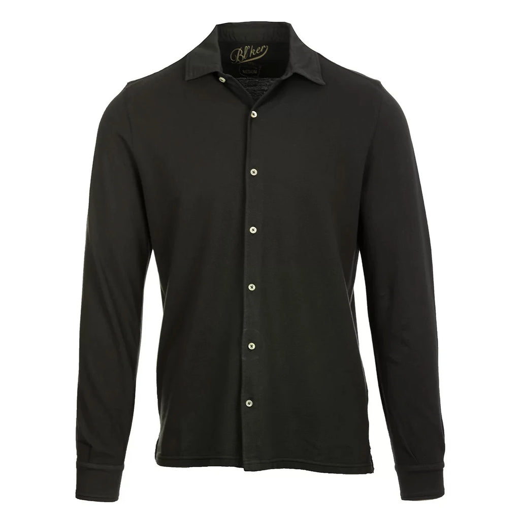 Camicia Portland in Piquet (Faded Black)
