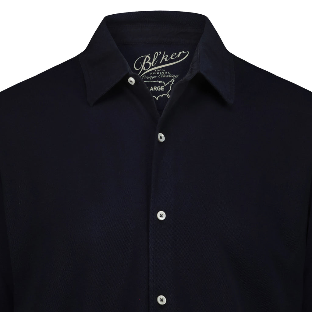 Camicia Portland in Piquet (Navy)