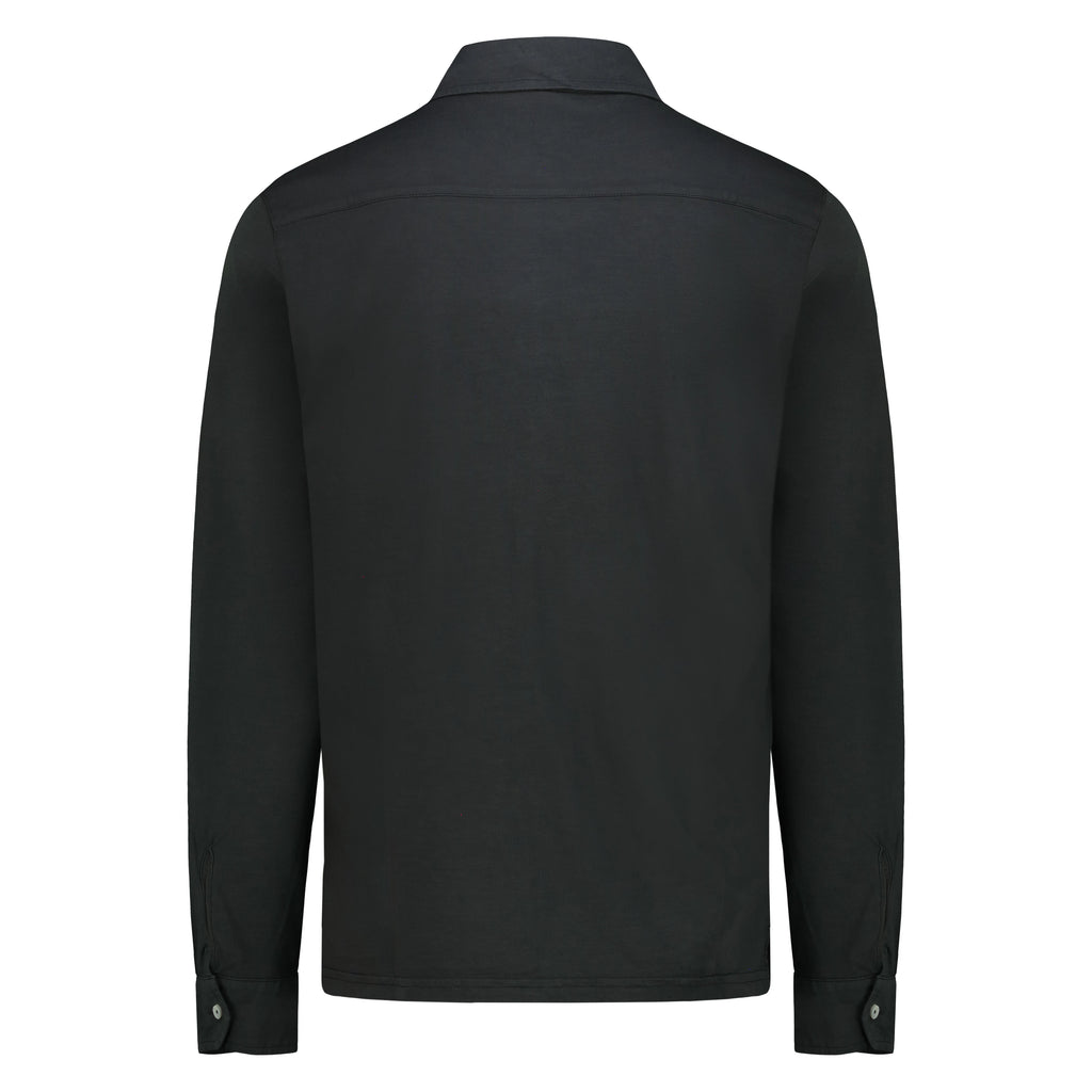 Camicia Seaport in Jersey Fiammato (Faded Black)