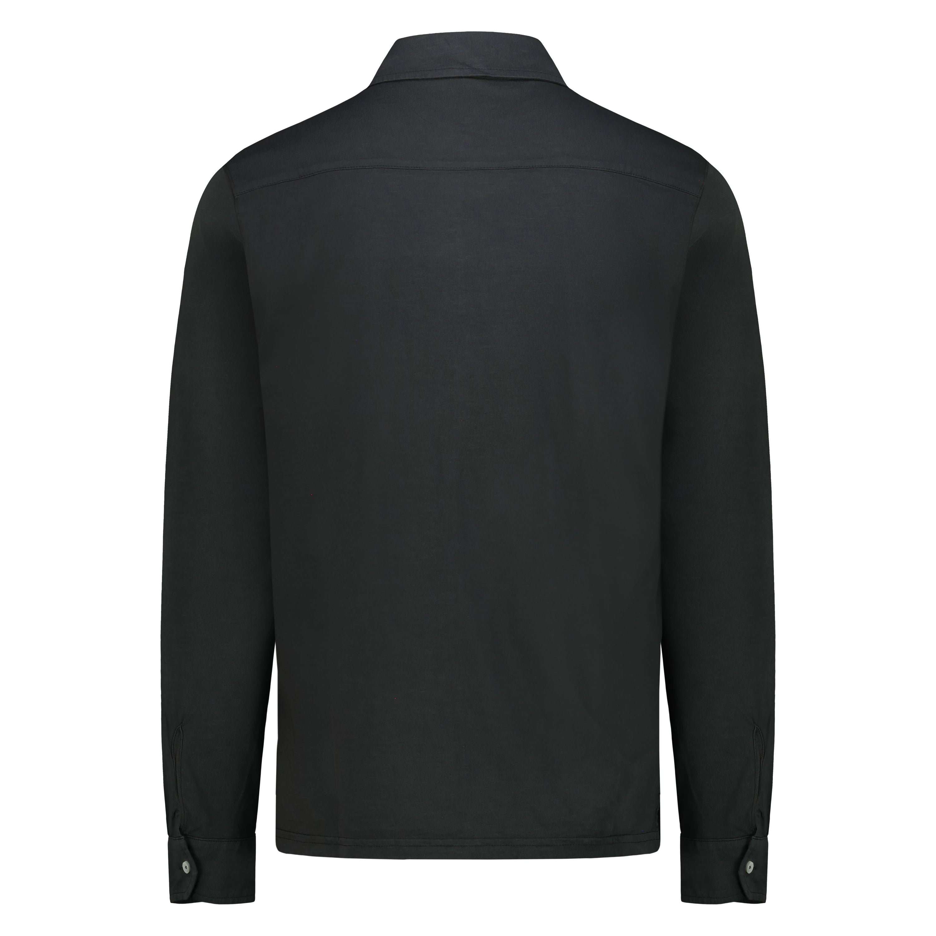 Camicia Seaport in Jersey Fiammato (Faded Black)