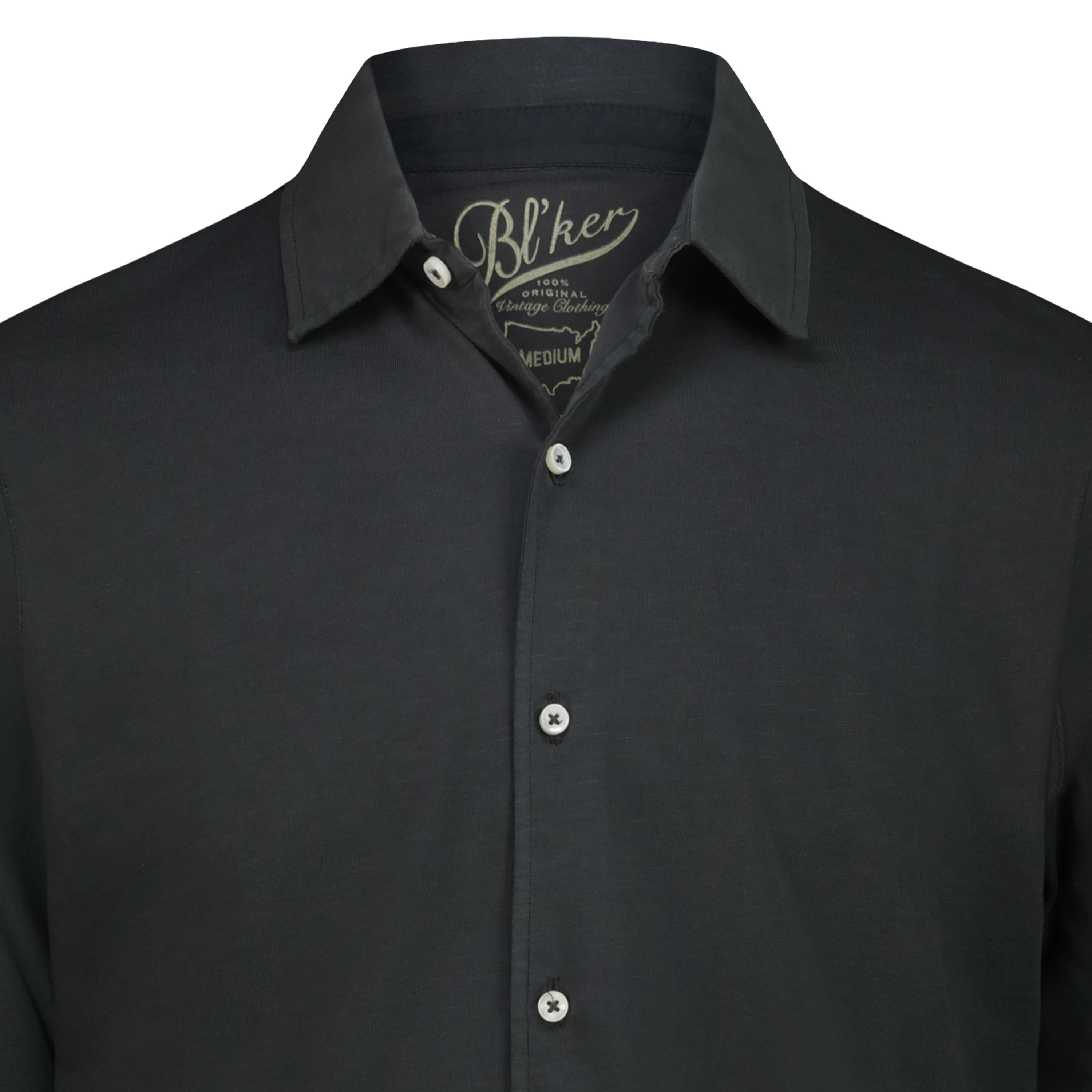 Camicia Seaport in Jersey Fiammato (Faded Black)