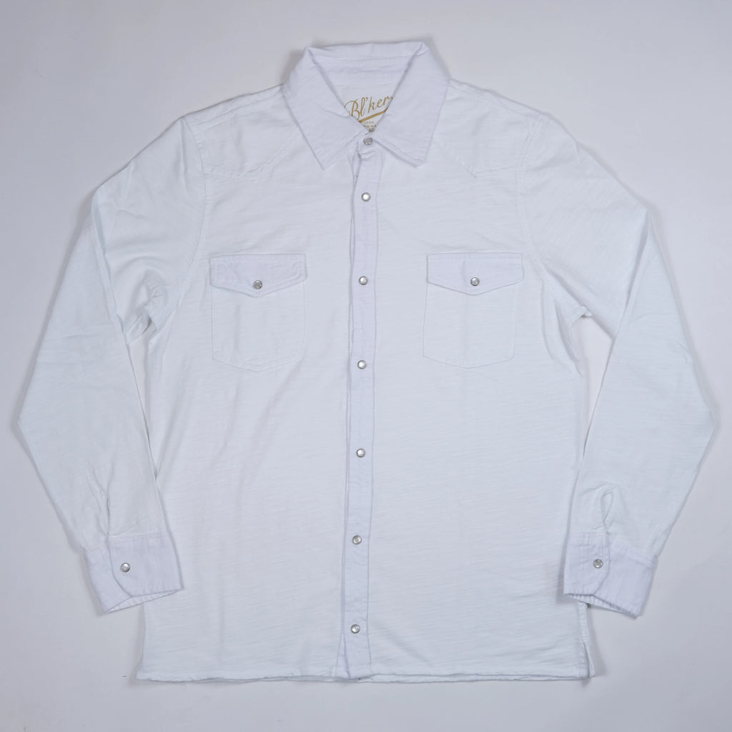 Camicia Western El Paso in Jersey Fiammato (White)