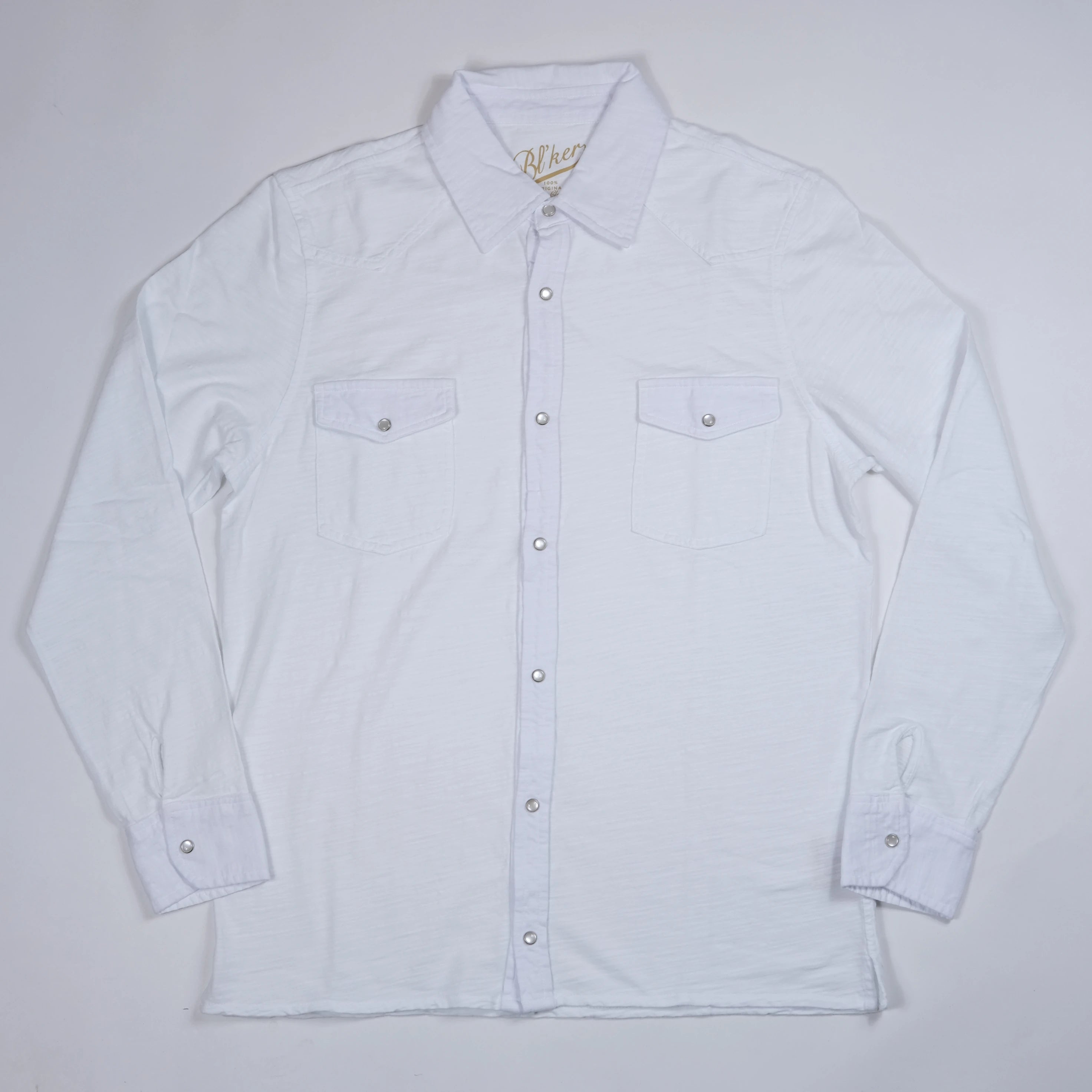 Camicia Western El Paso in Jersey Fiammato (White)