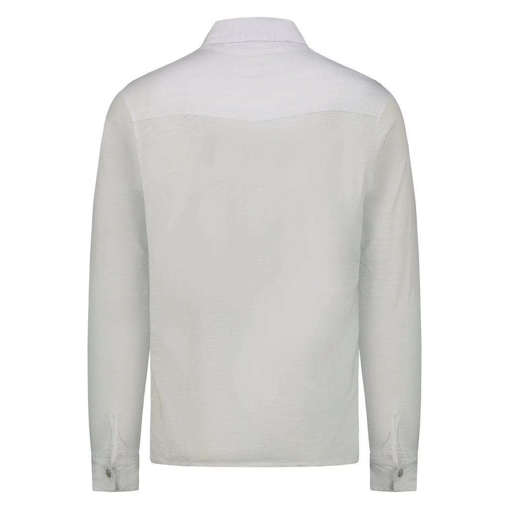 Camicia Western El Paso in Jersey Fiammato (White)