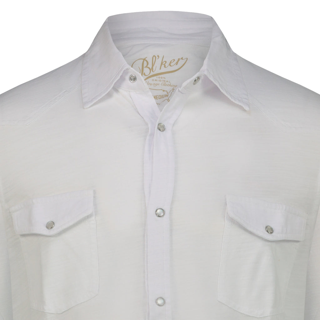 Camicia Western El Paso in Jersey Fiammato (White)