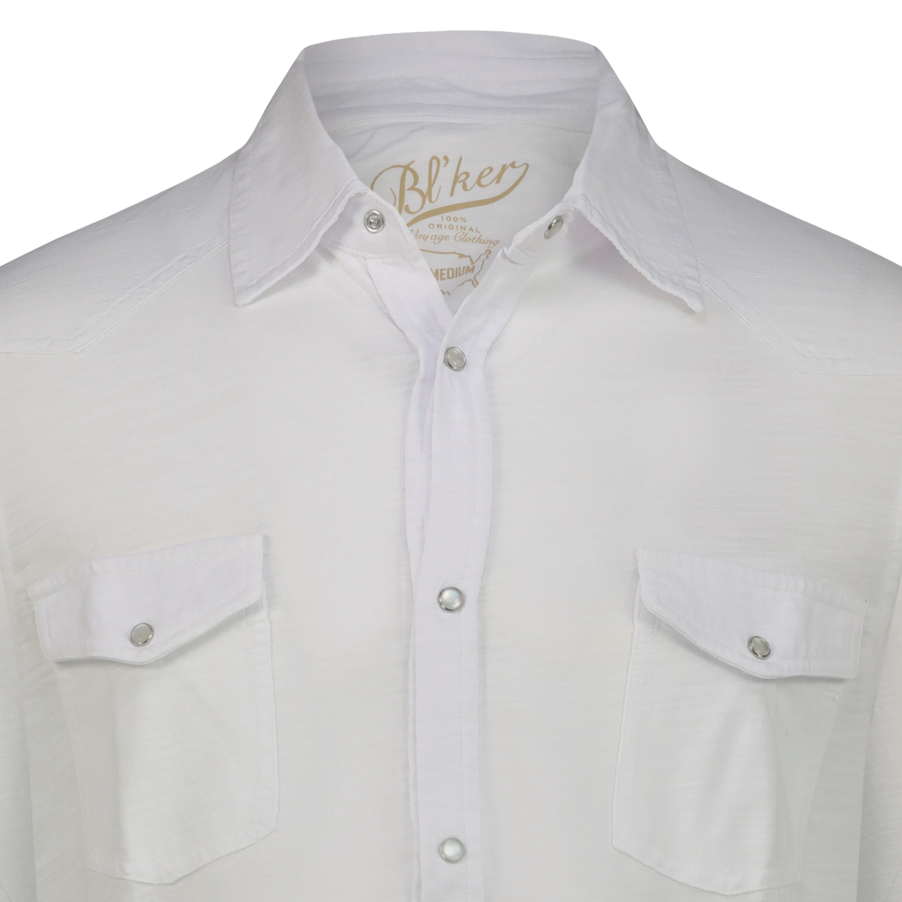 Camicia Western El Paso in Jersey Fiammato (White)