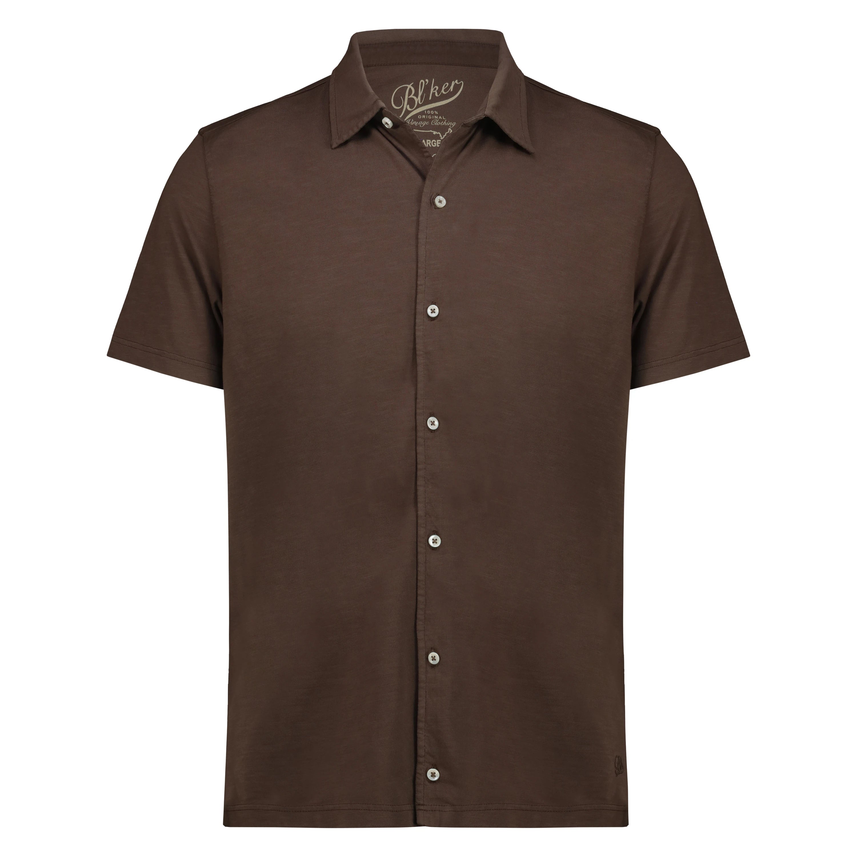 Camicia Nassau in Jersey Fiammato (Dark Brown)