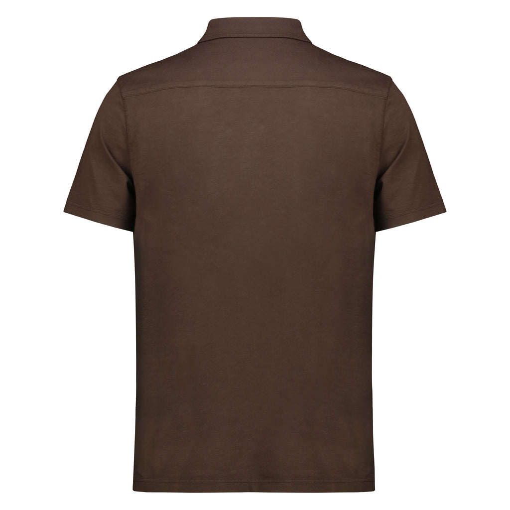 Camicia Nassau in Jersey Fiammato (Dark Brown)