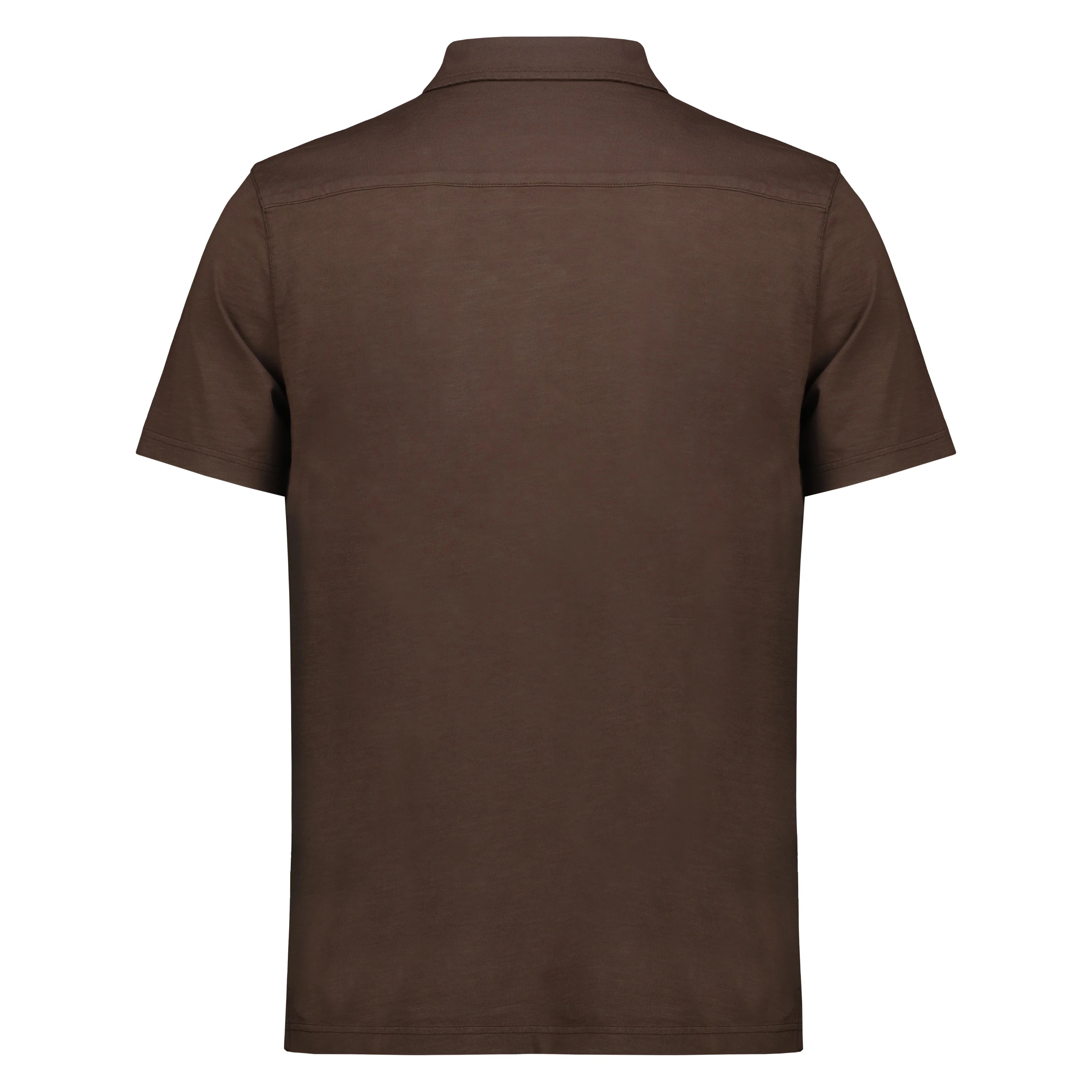 Camicia Nassau in Jersey Fiammato (Dark Brown)
