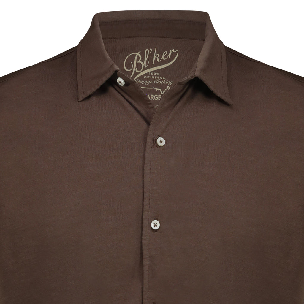 Camicia Nassau in Jersey Fiammato (Dark Brown)