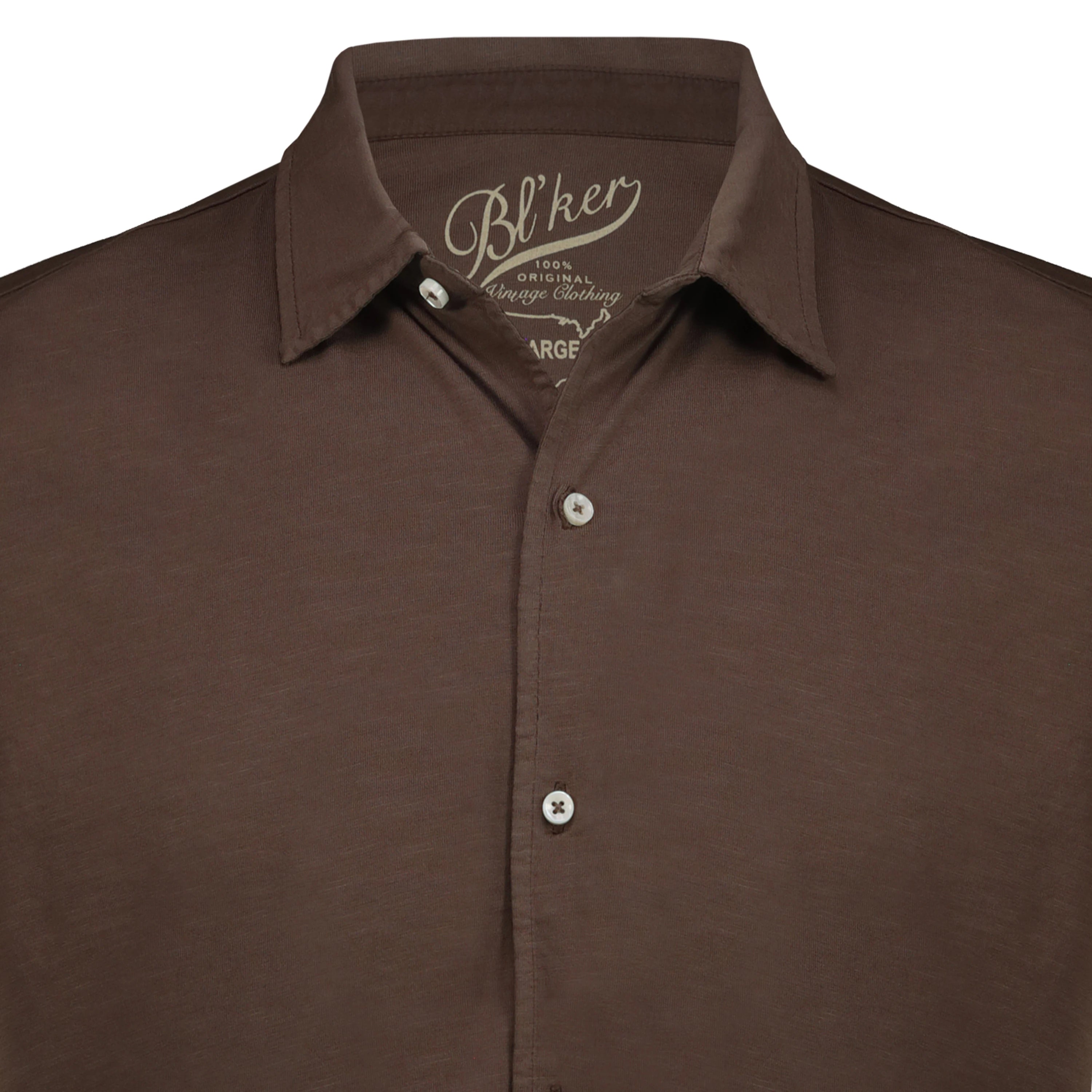 Camicia Nassau in Jersey Fiammato (Dark Brown)