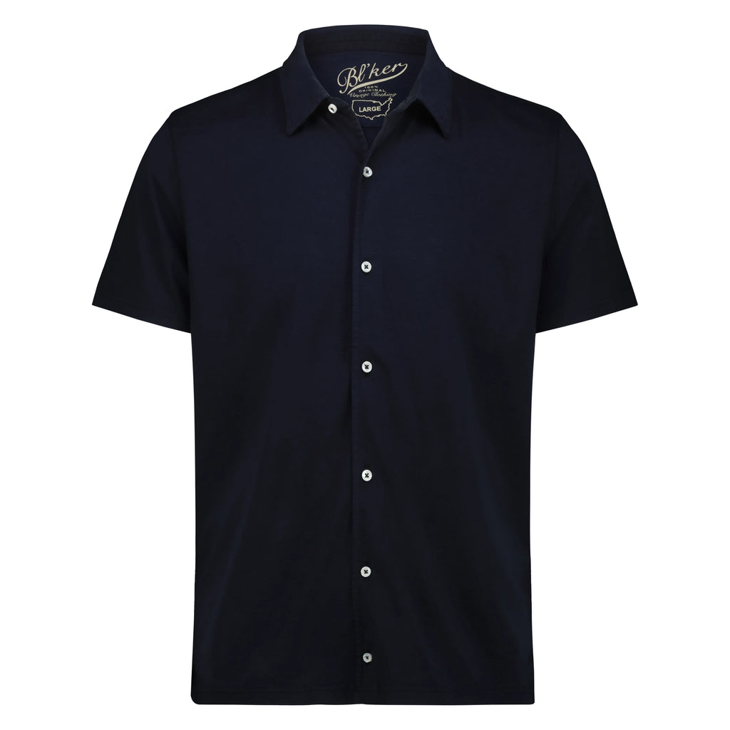 Camicia Nassau in Jersey Fiammato (Navy)