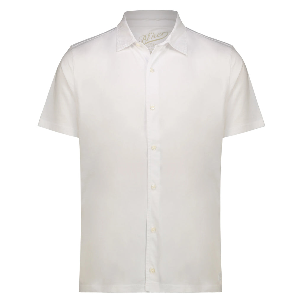 Camicia Nassau in Jersey Fiammato (White)