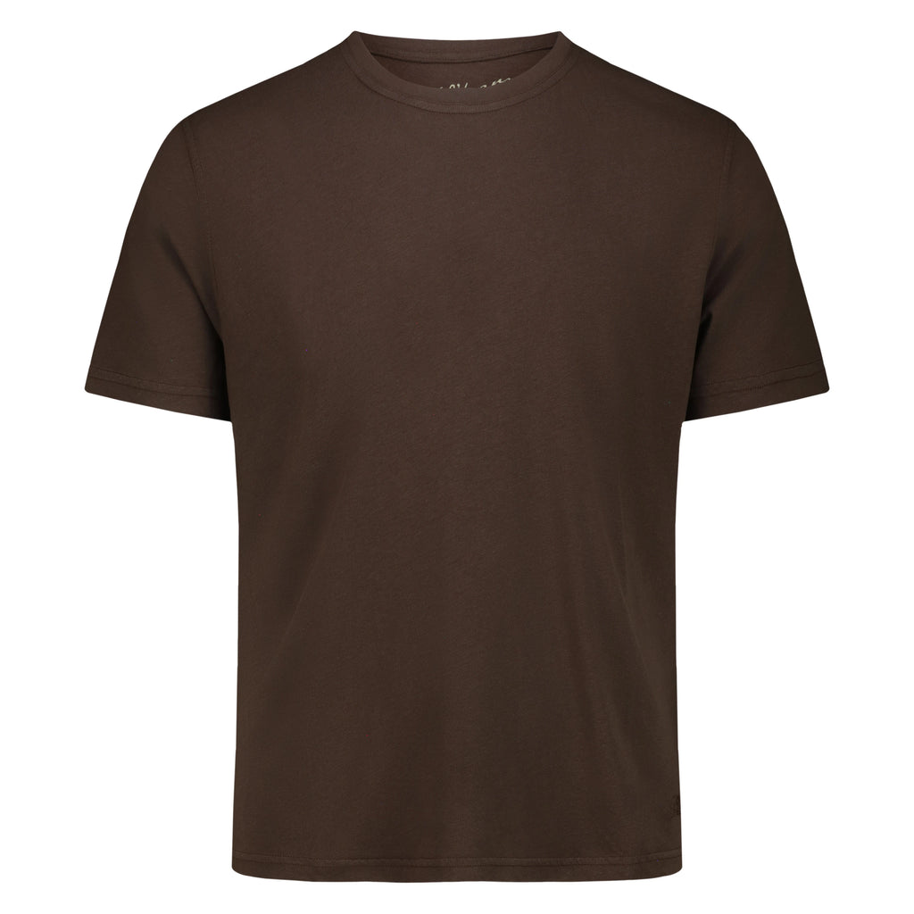 T-shirt in Lino Cotone (Dark Brown)