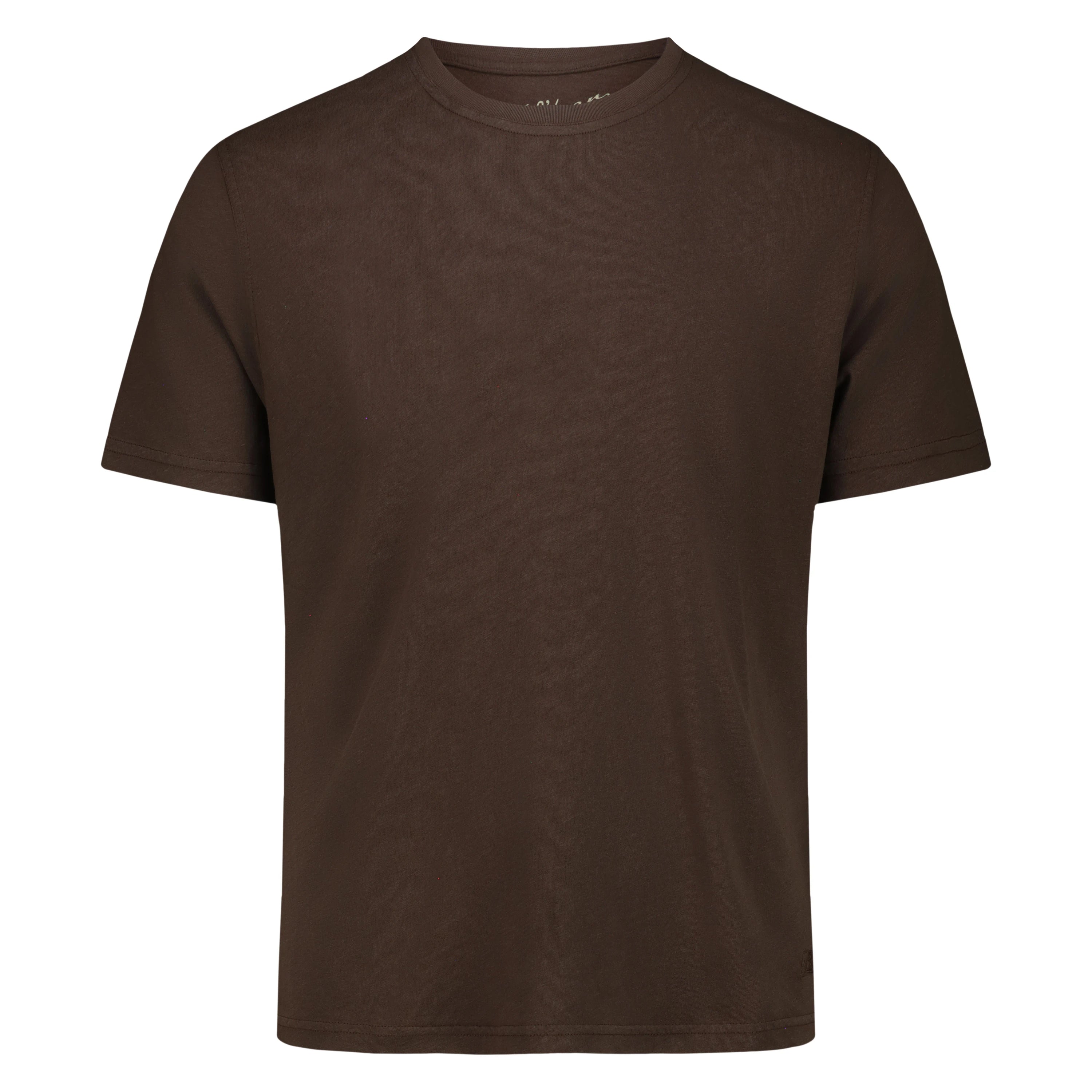 T-shirt in Lino Cotone (Dark Brown)