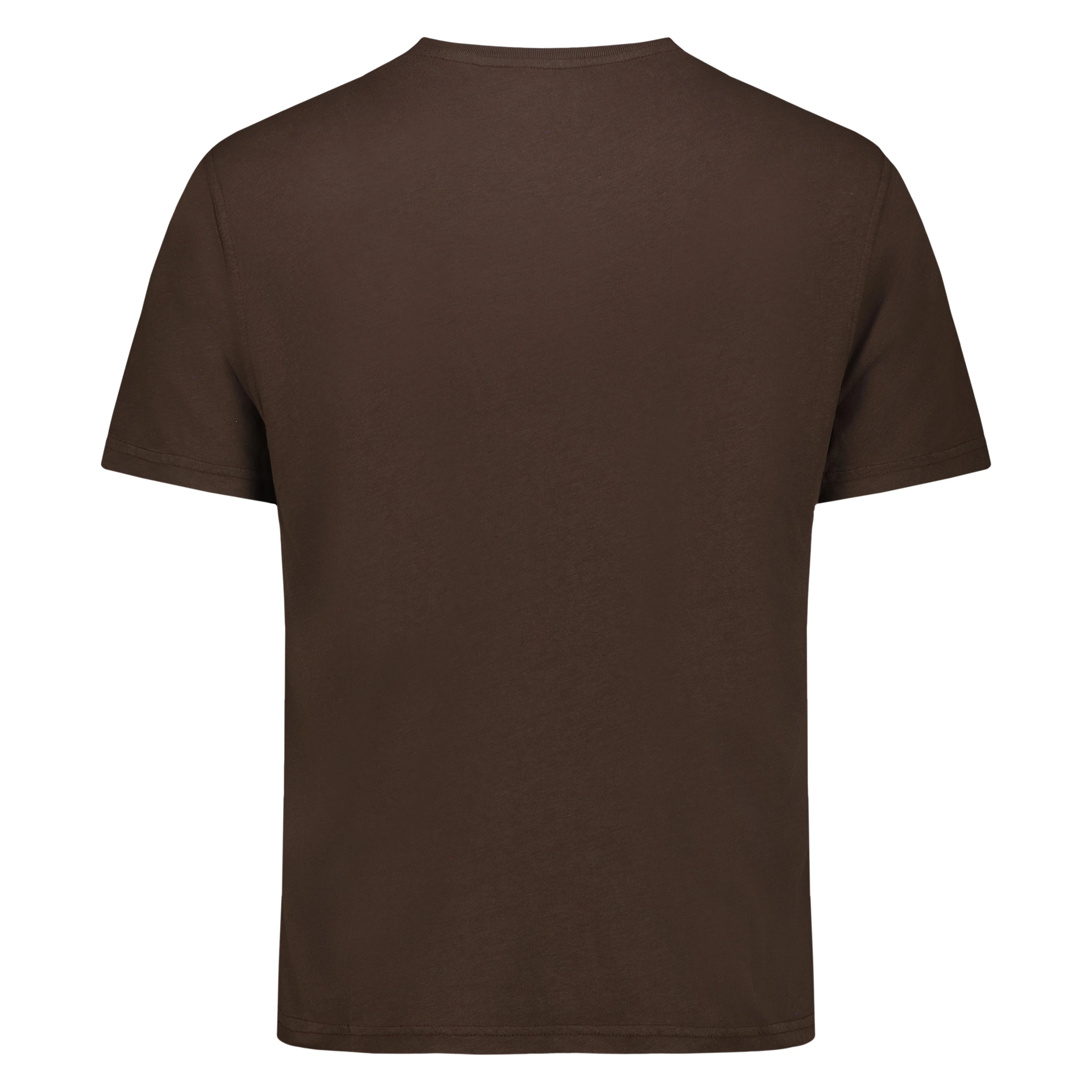 T-shirt in Lino Cotone (Dark Brown)