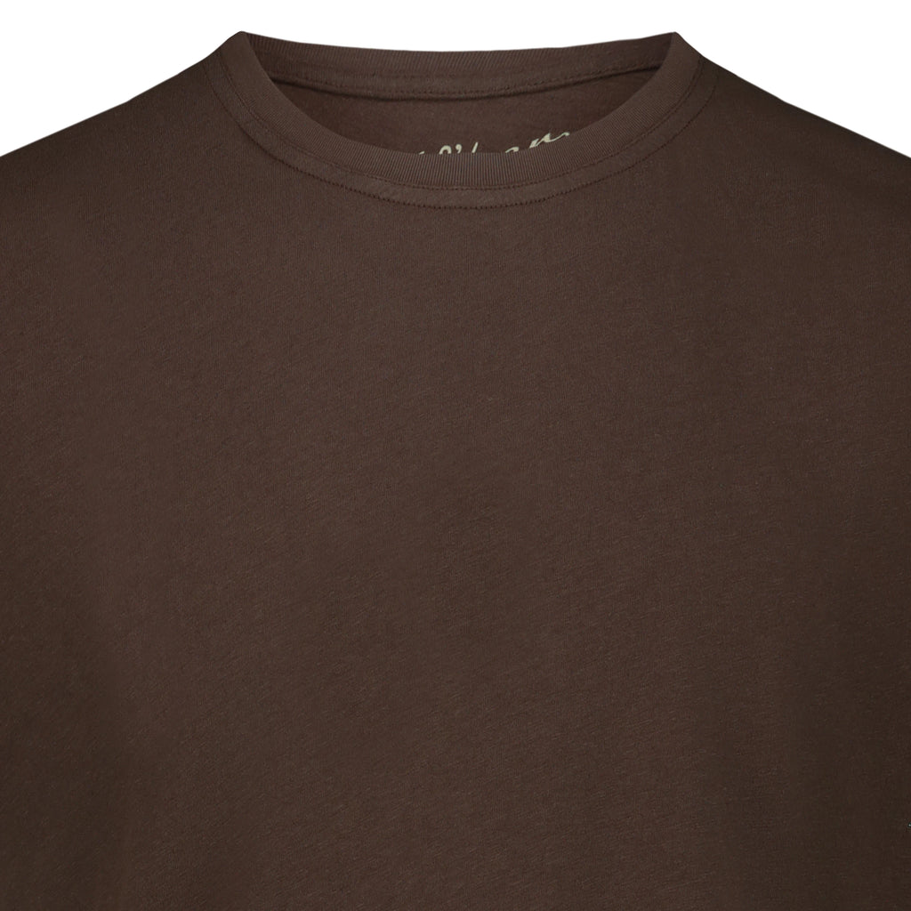 T-shirt in Lino Cotone (Dark Brown)