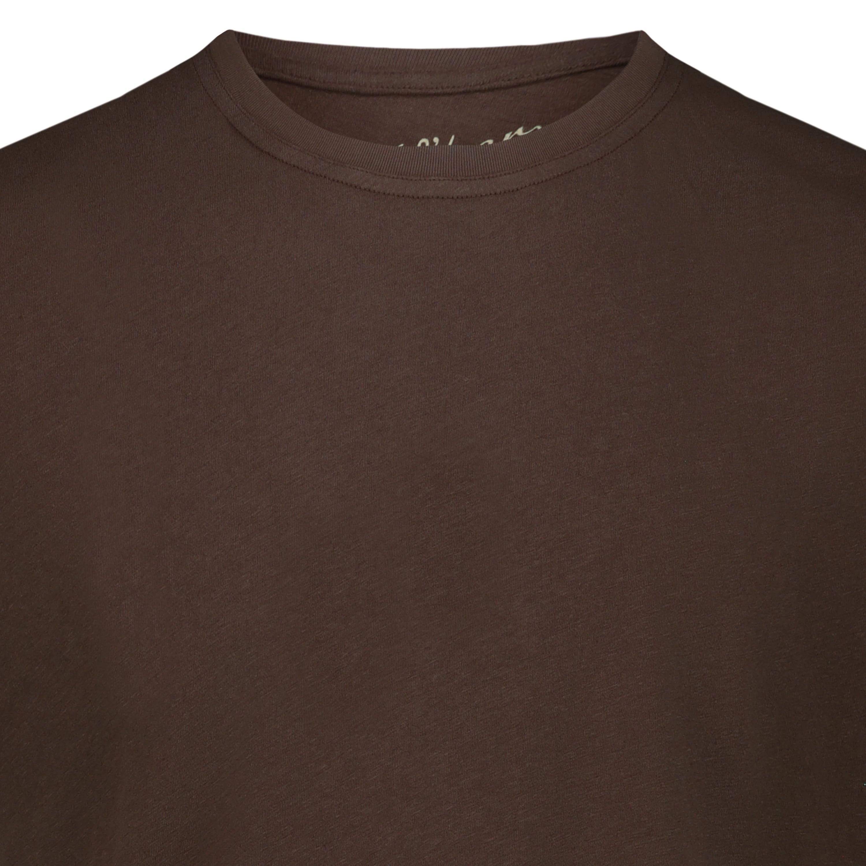 T-shirt in Lino Cotone (Dark Brown)