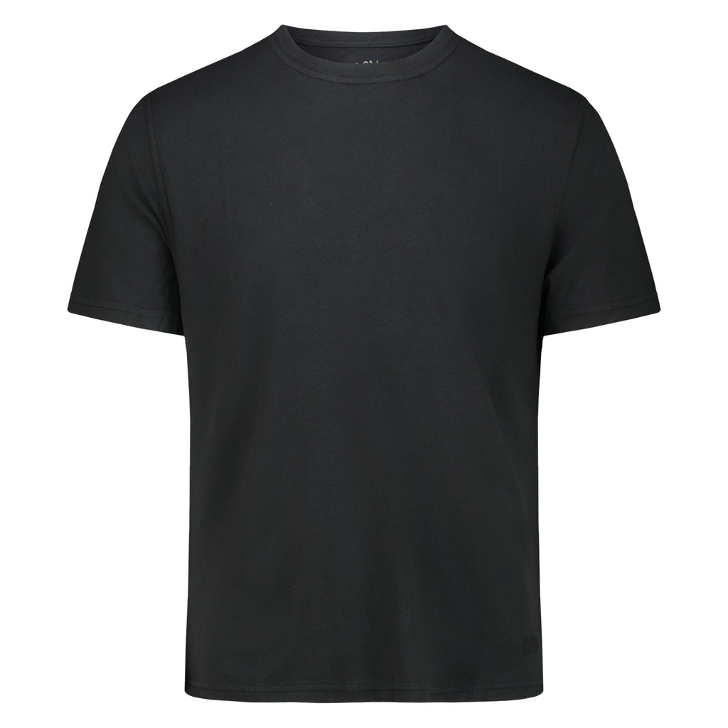 T-shirt in Lino Cotone (Faded Black)