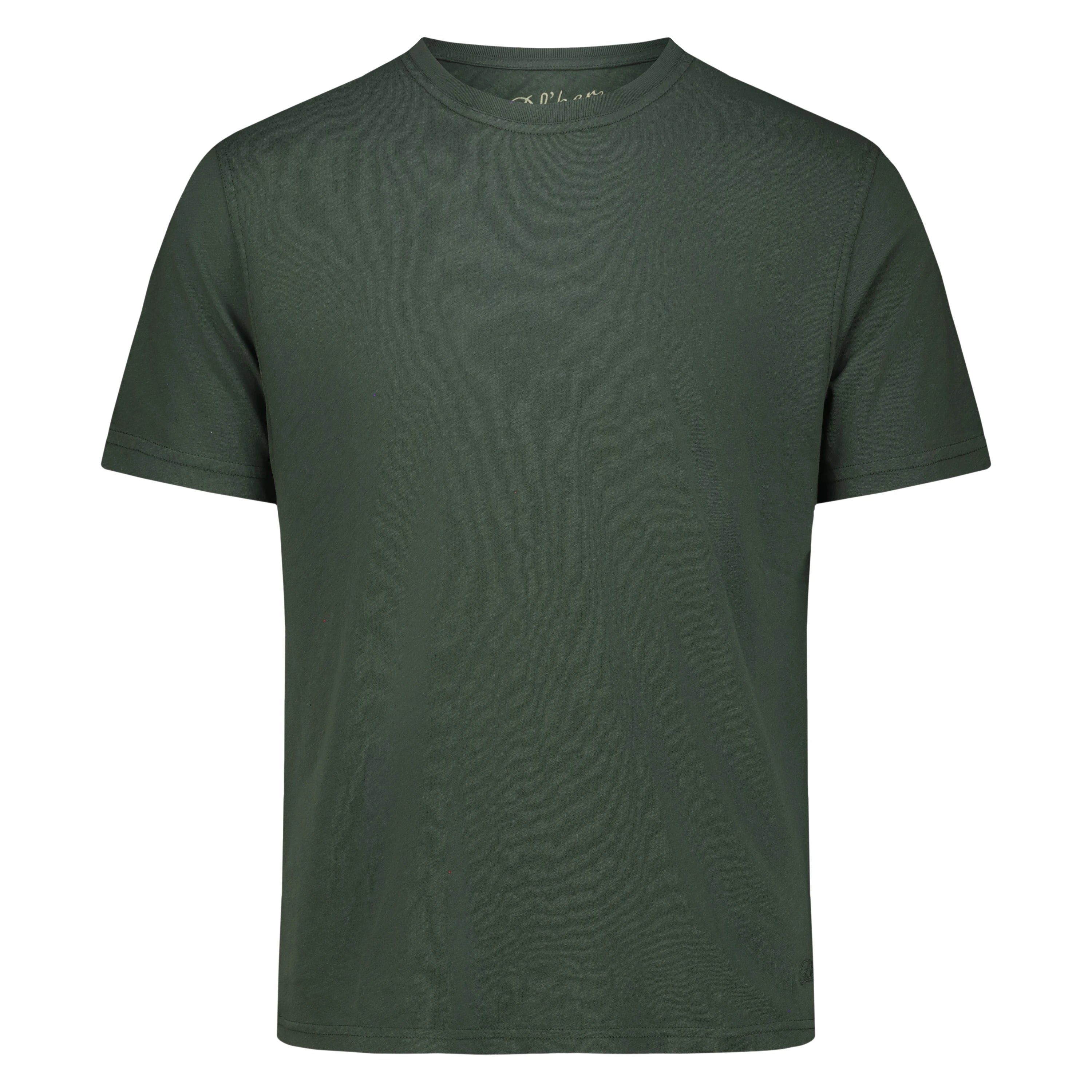 T-shirt in Lino Cotone (Green)