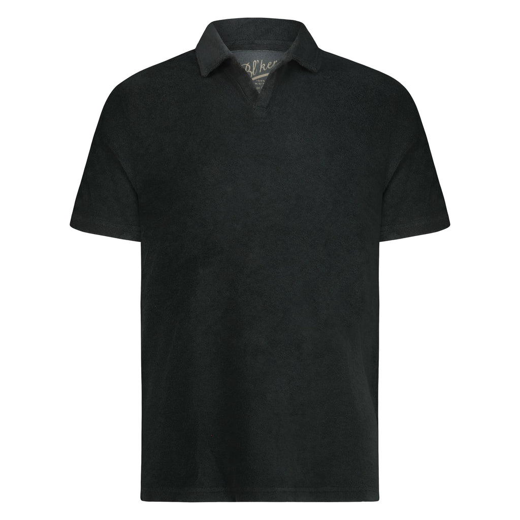 Polo Uomo Monterey Terry Spugna senza Bottoni (Faded Black)