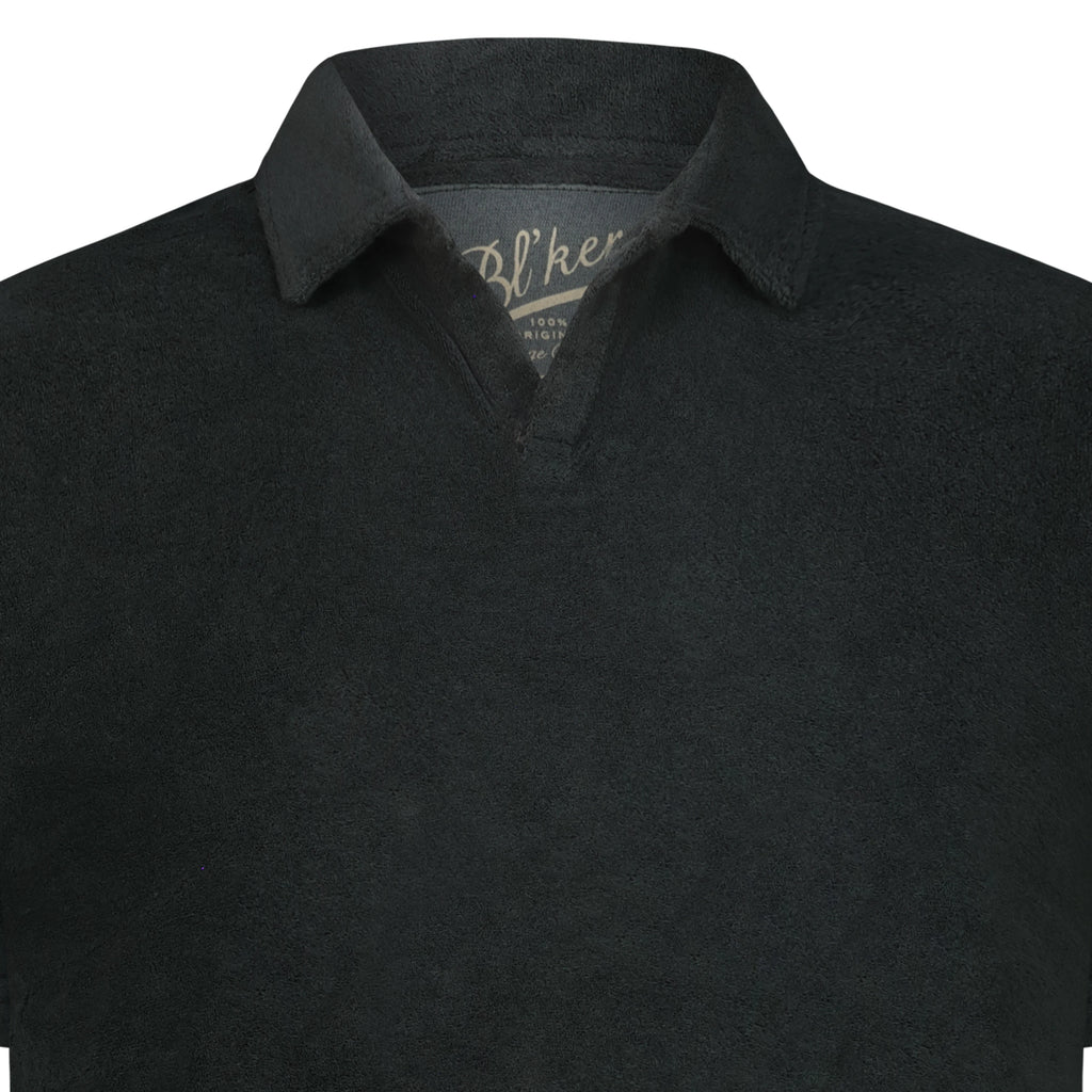 Polo Uomo Monterey Terry Spugna senza Bottoni (Faded Black)