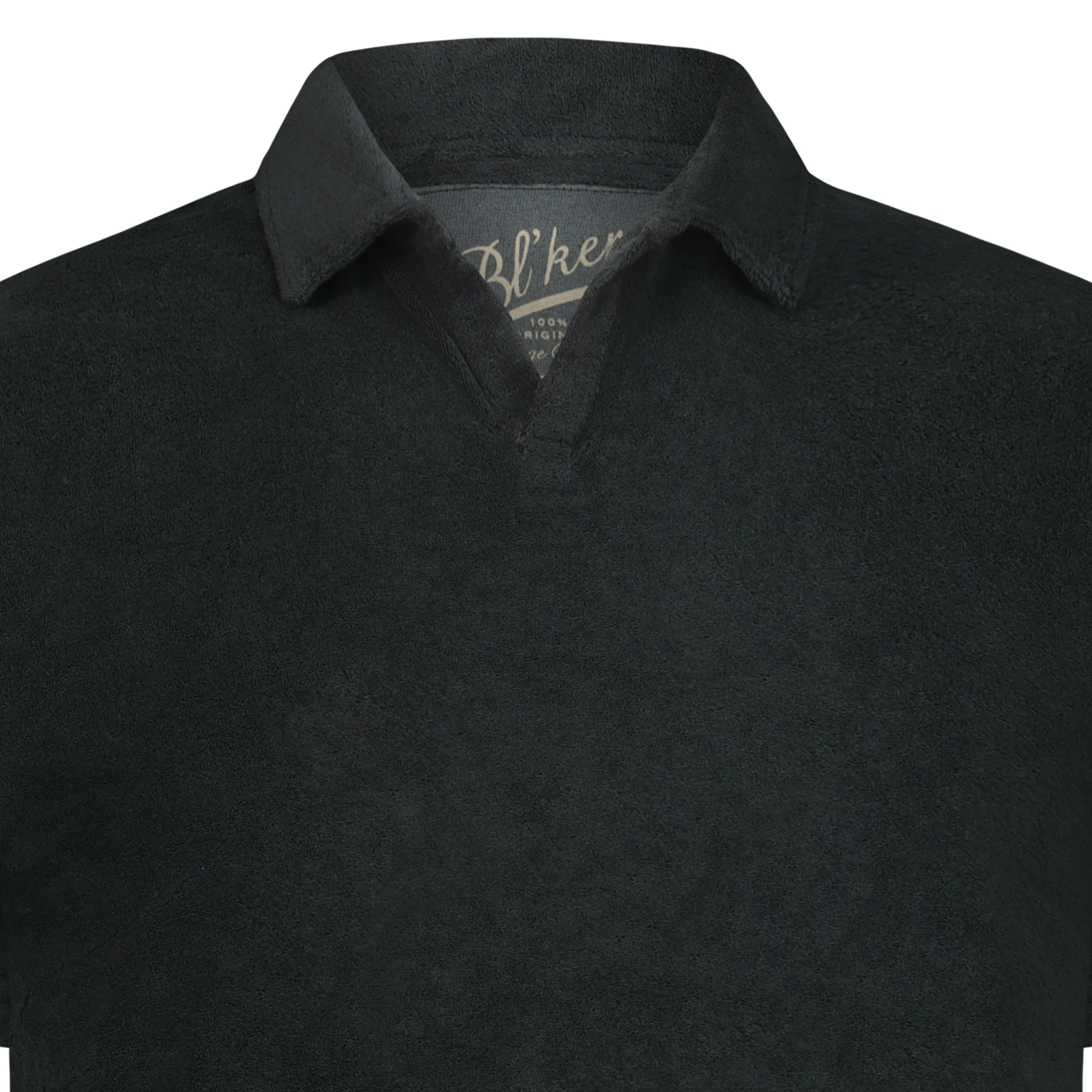 Polo Uomo Monterey Terry Spugna senza Bottoni (Faded Black)