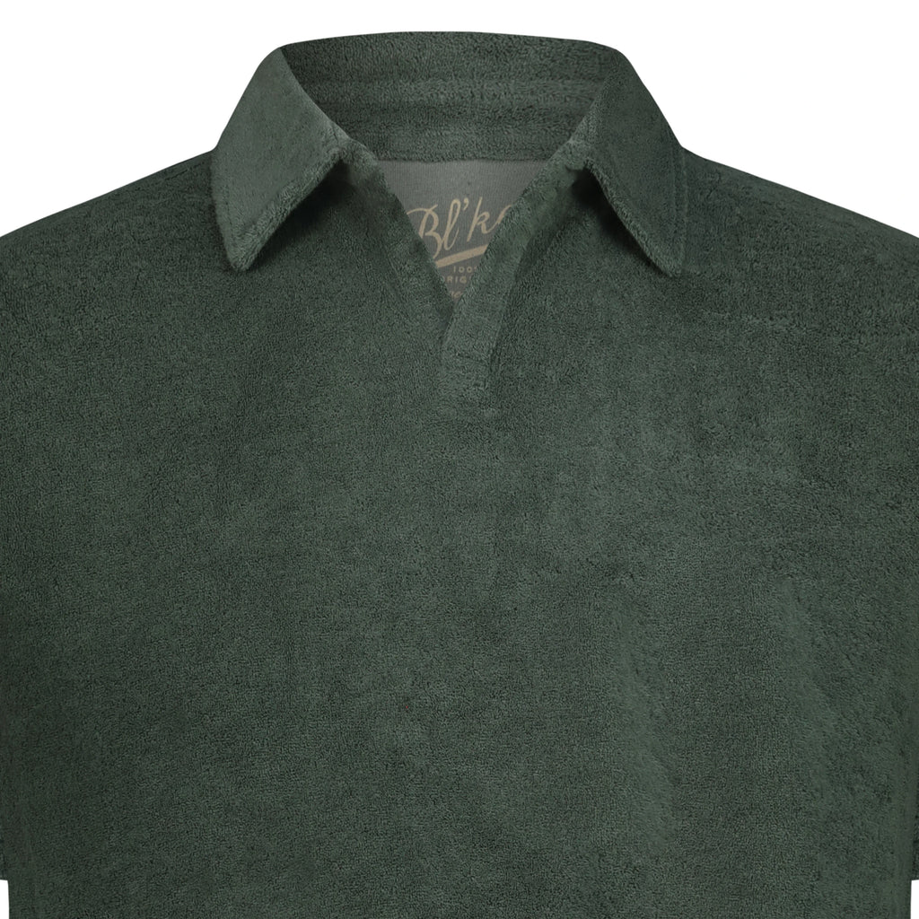 Polo Uomo Monterey Terry Spugna senza Bottoni (Green)