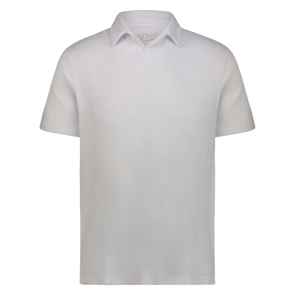 Polo Uomo Monterey Terry Spugna senza Bottoni (White)