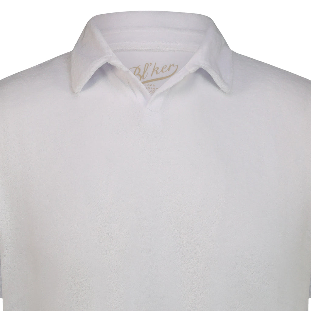 Polo Uomo Monterey Terry Spugna senza Bottoni (White)